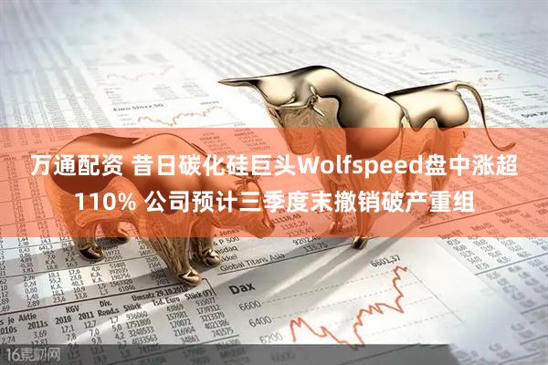 万通配资 昔日碳化硅巨头Wolfspeed盘中涨超110% 公司预计三季度末撤销破产重组