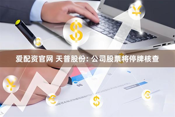 爱配资官网 天普股份: 公司股票将停牌核查